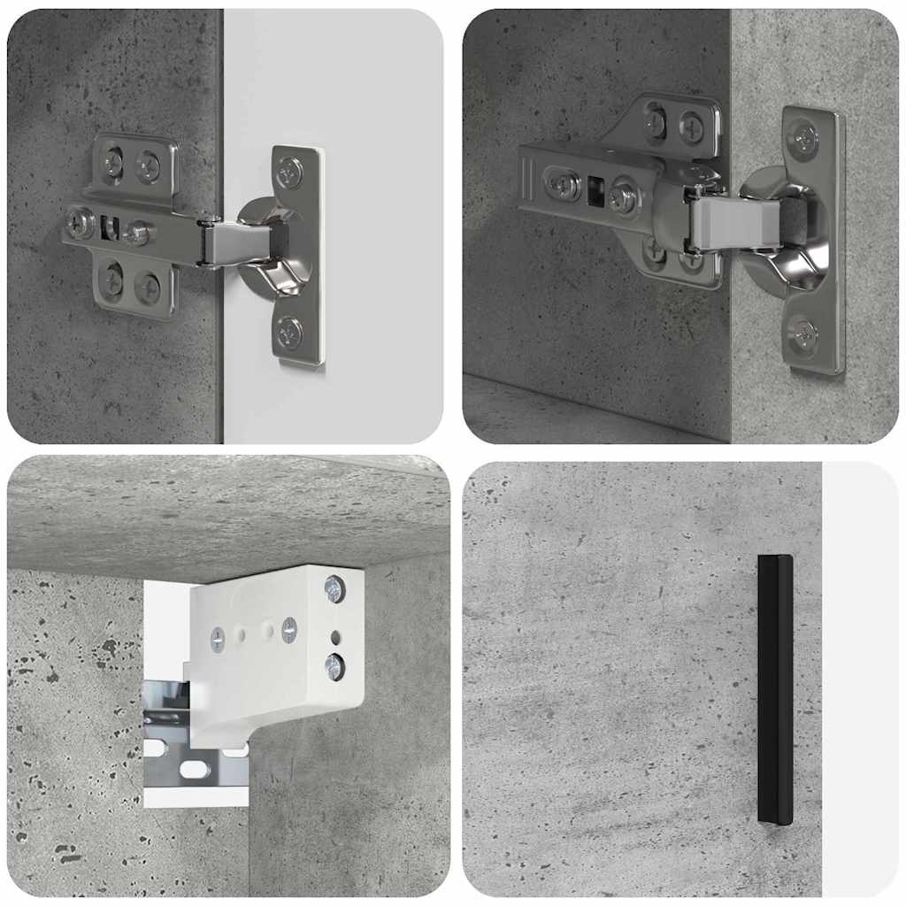 Bathroom Furniture Set 4 pcs Concrete Grey