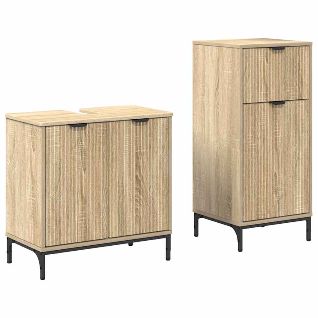Bathroom Furniture Set 2 pcs Sonoma Oak