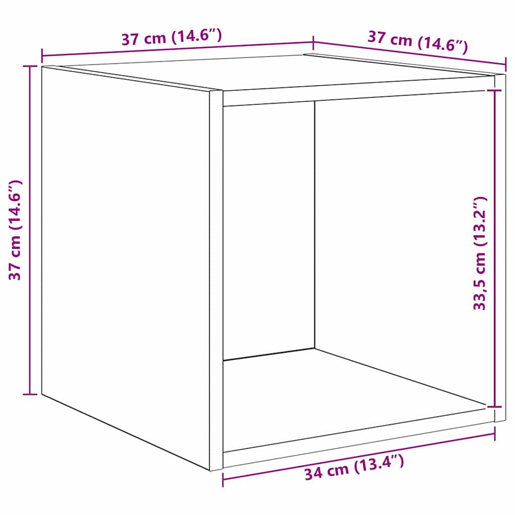 TV Cabinet Set 4 pcs Black Oak Engineered Wood