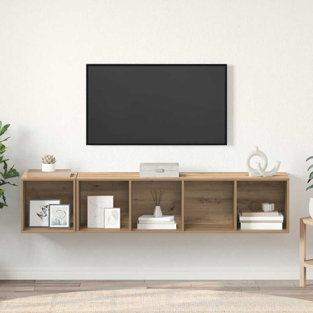 TV Cabinet Set 2 pcs Artisan Oak Engineered Wood