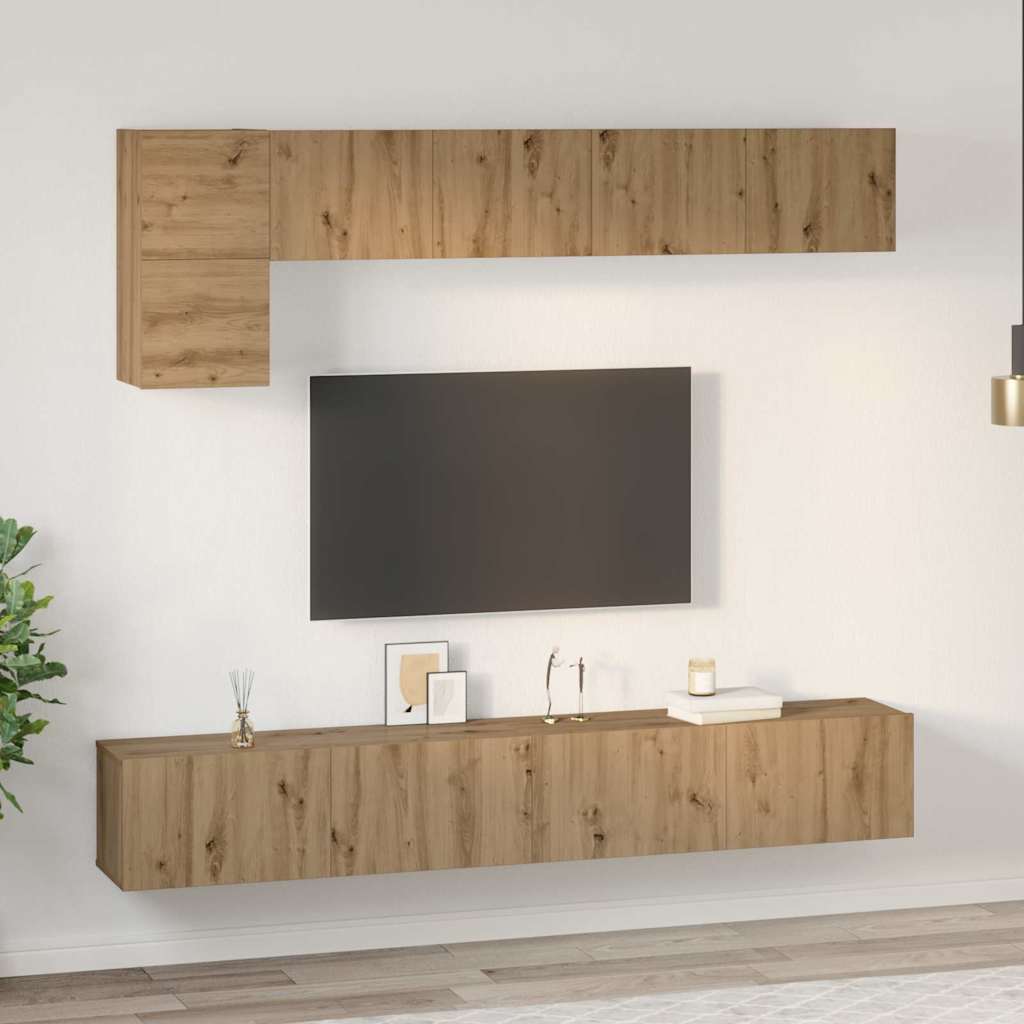 TV Cabinet Set 5 pcs Artisan Oak Engineered Wood