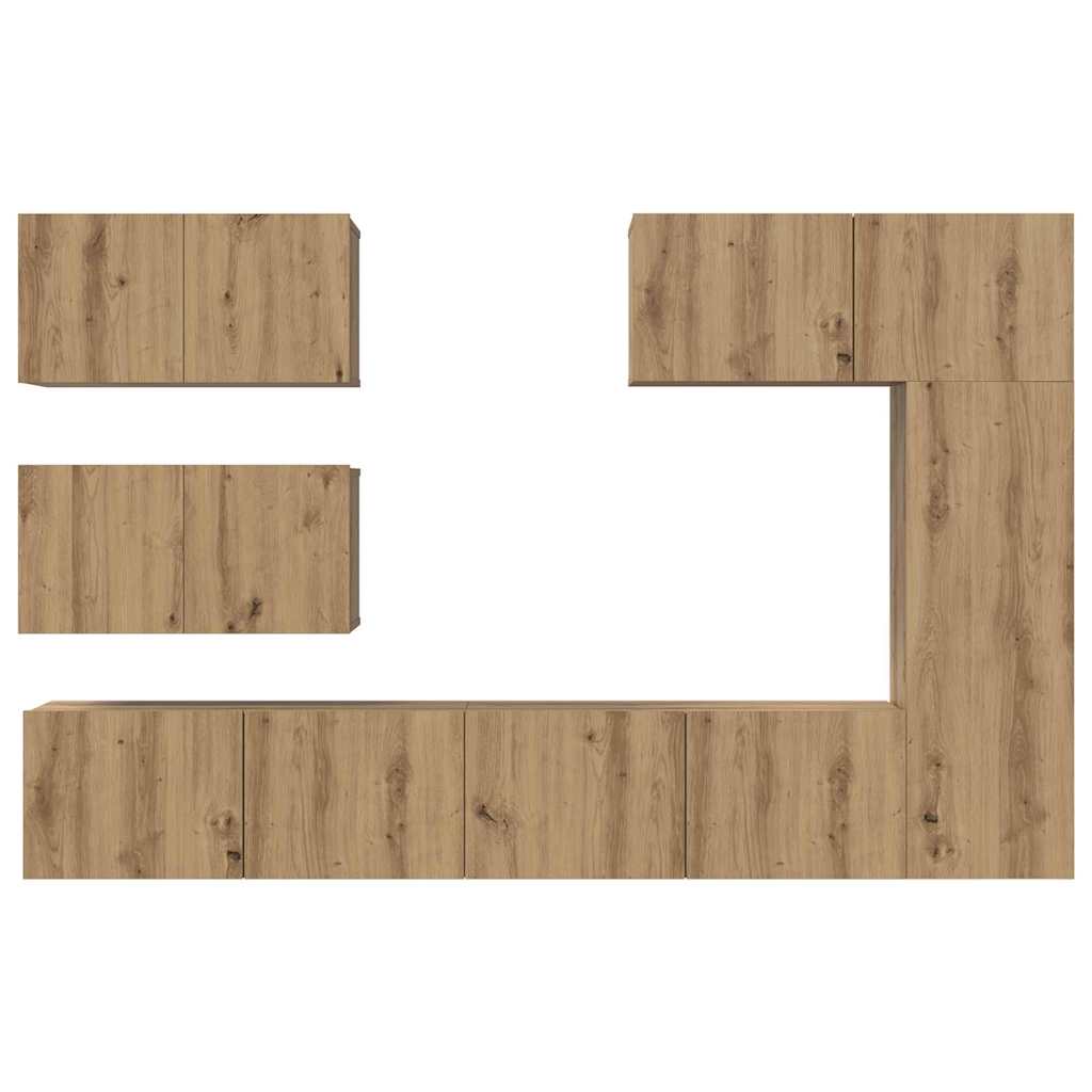 TV Cabinet Set 6 pcs Artisan Oak Engineered Wood