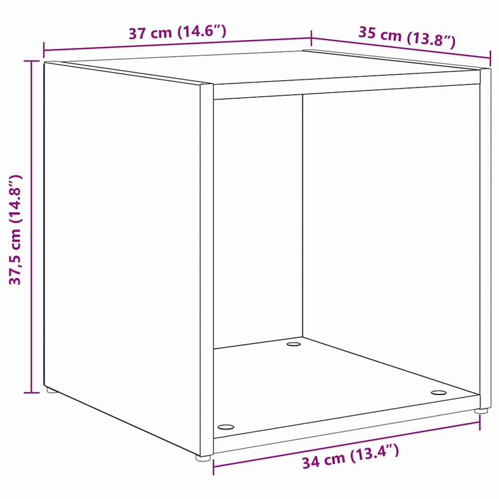 TV Cabinet Set 8 pcs 37 x 35 x 72 cm Black Oak