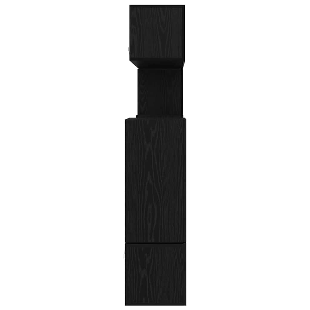 TV Cabinet Set 10 pcs Black Oak Engineered Wood
