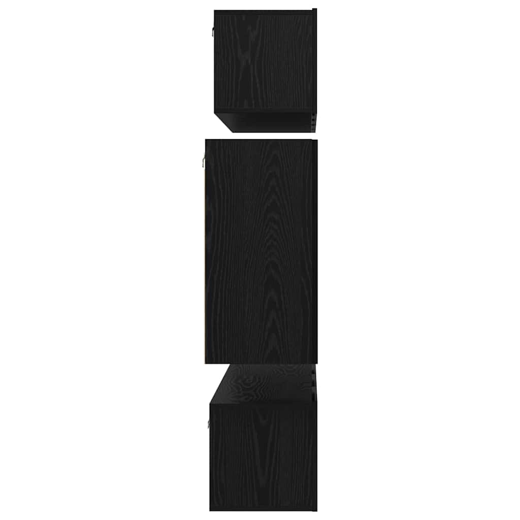 TV Cabinet Set 6 pcs Black Oak Engineered Wood