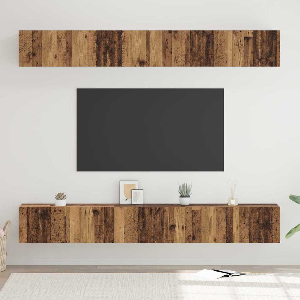 TV Cabinet Set 6 pcs 80 x 30 x 30 cm Old Wood