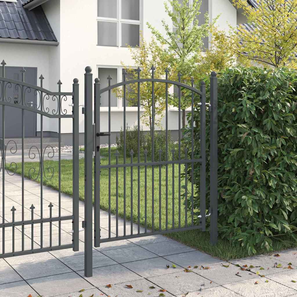 Fence Gate with Spikes EMMEN 104 x 117 cm Lockable