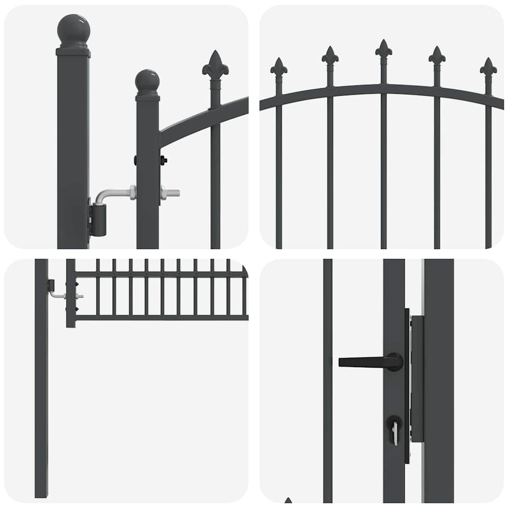 Fence Gate with Spikes EMMEN 104 x 147 cm Lockable