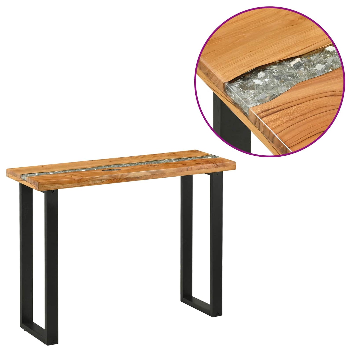 Console Table Brown 100 x 35 x 75 cm Solid Teak Wood