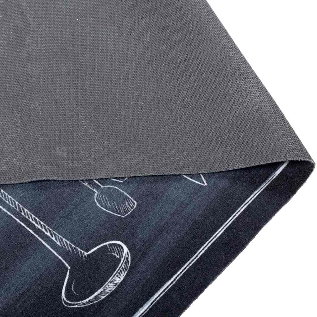 Kitchen Rug Black 150 x 45 cm Velvet