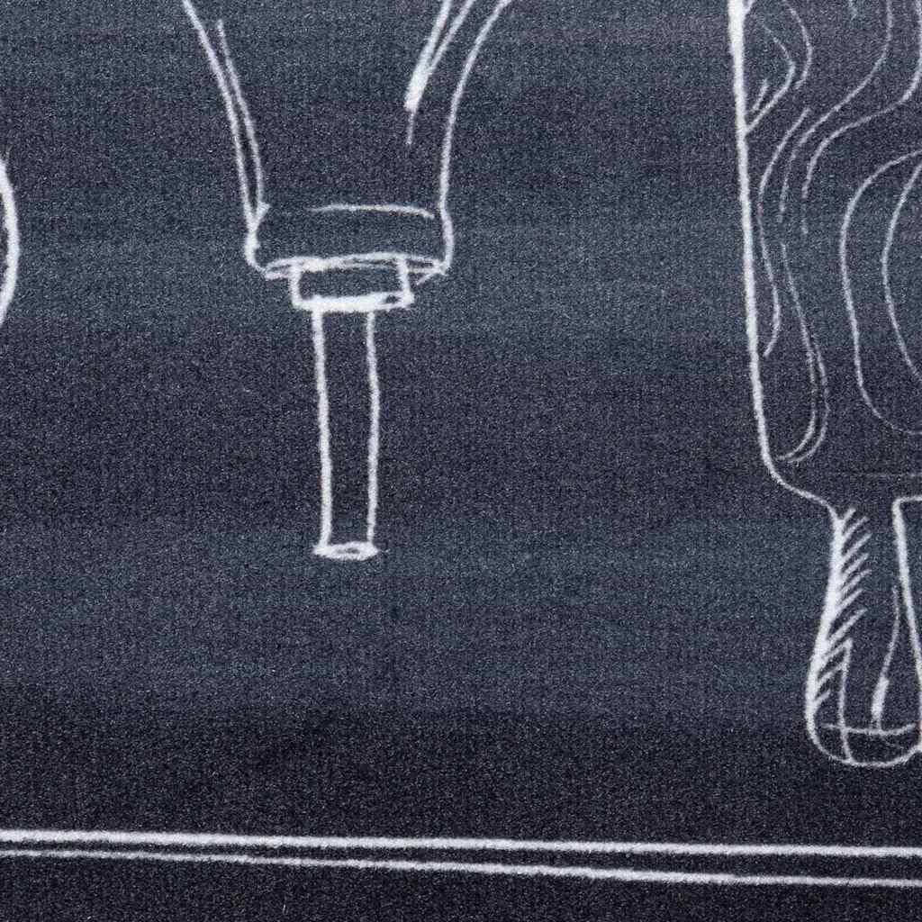 Kitchen Rug Black 150 x 45 cm Velvet