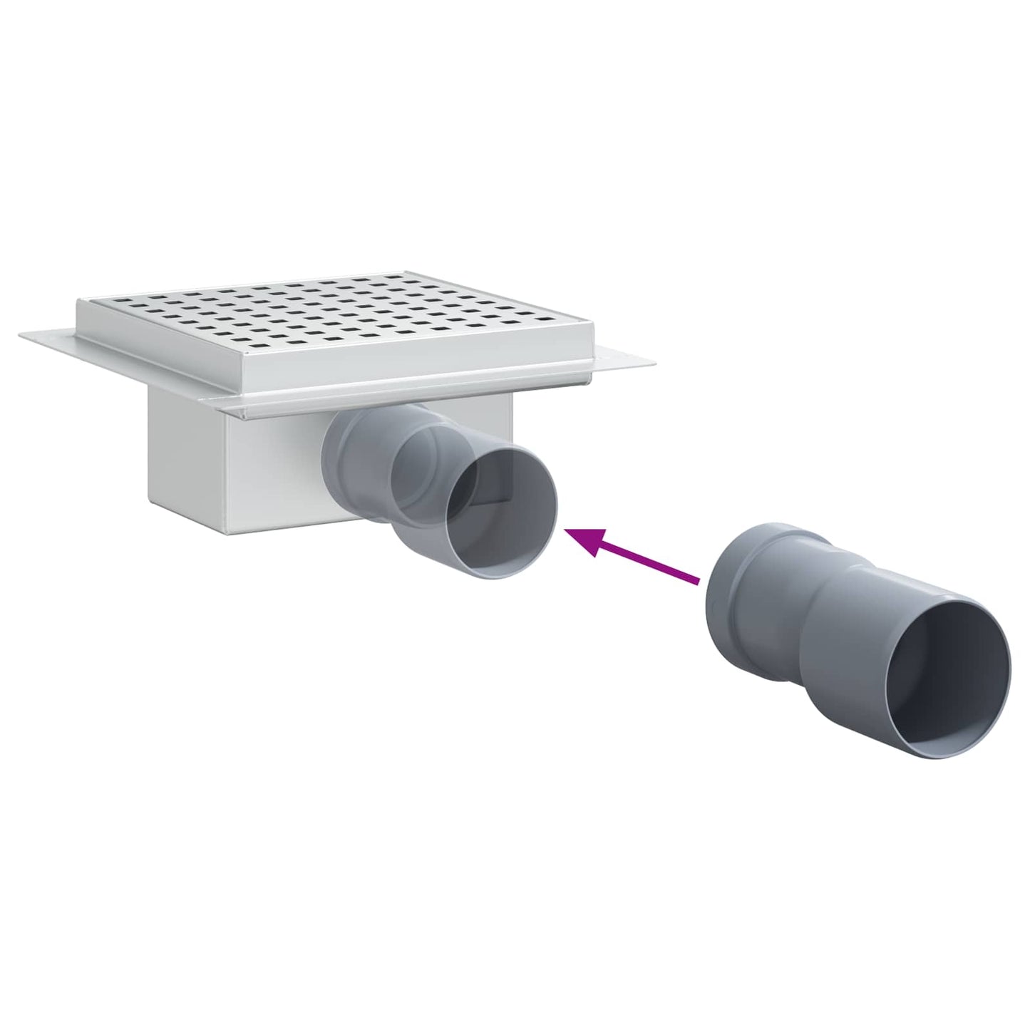 Dot Shower Drain Silver 15 x 15 cm Stainless Steel 304