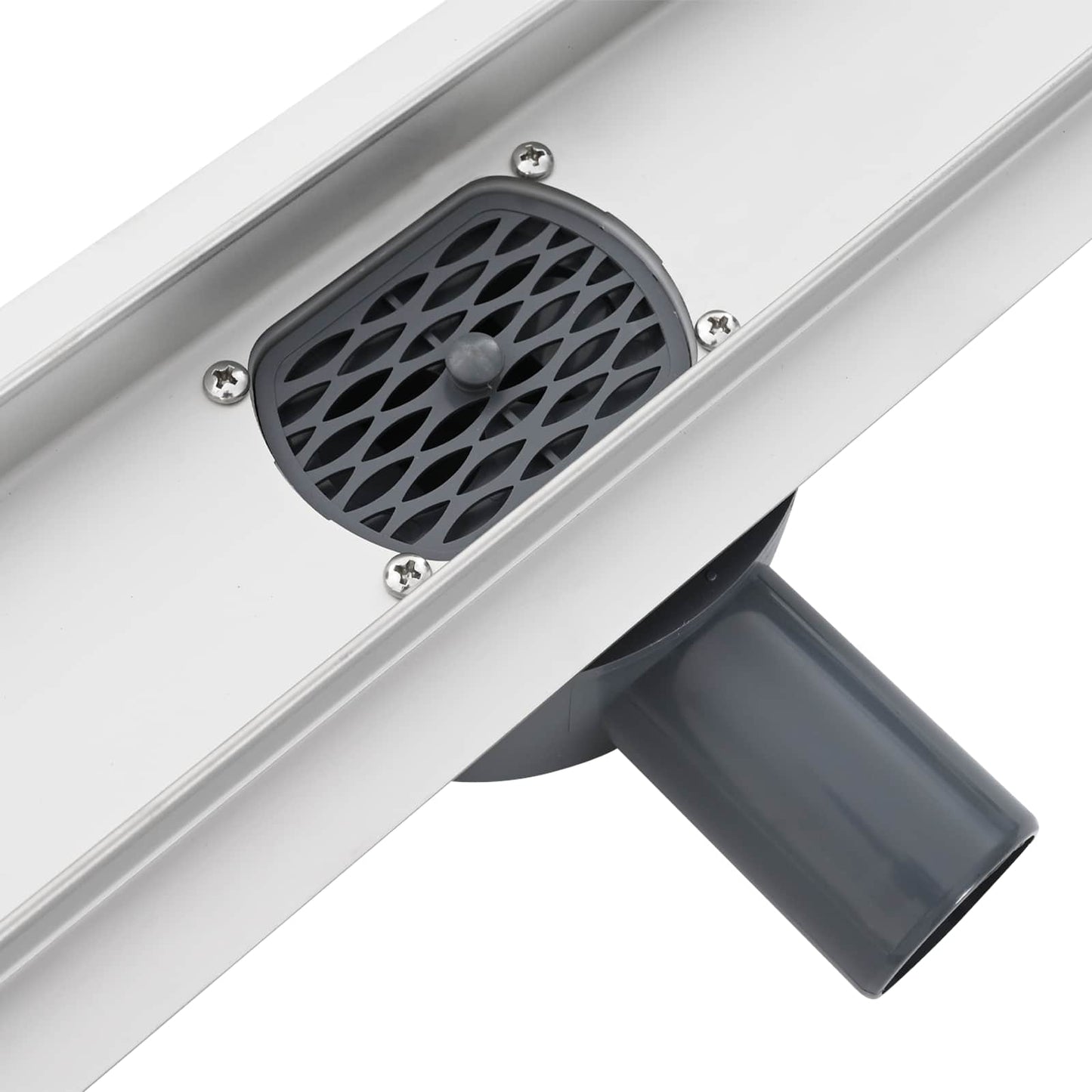 Shower Drain Glass Cover with 360° Siphon Black 50 cm