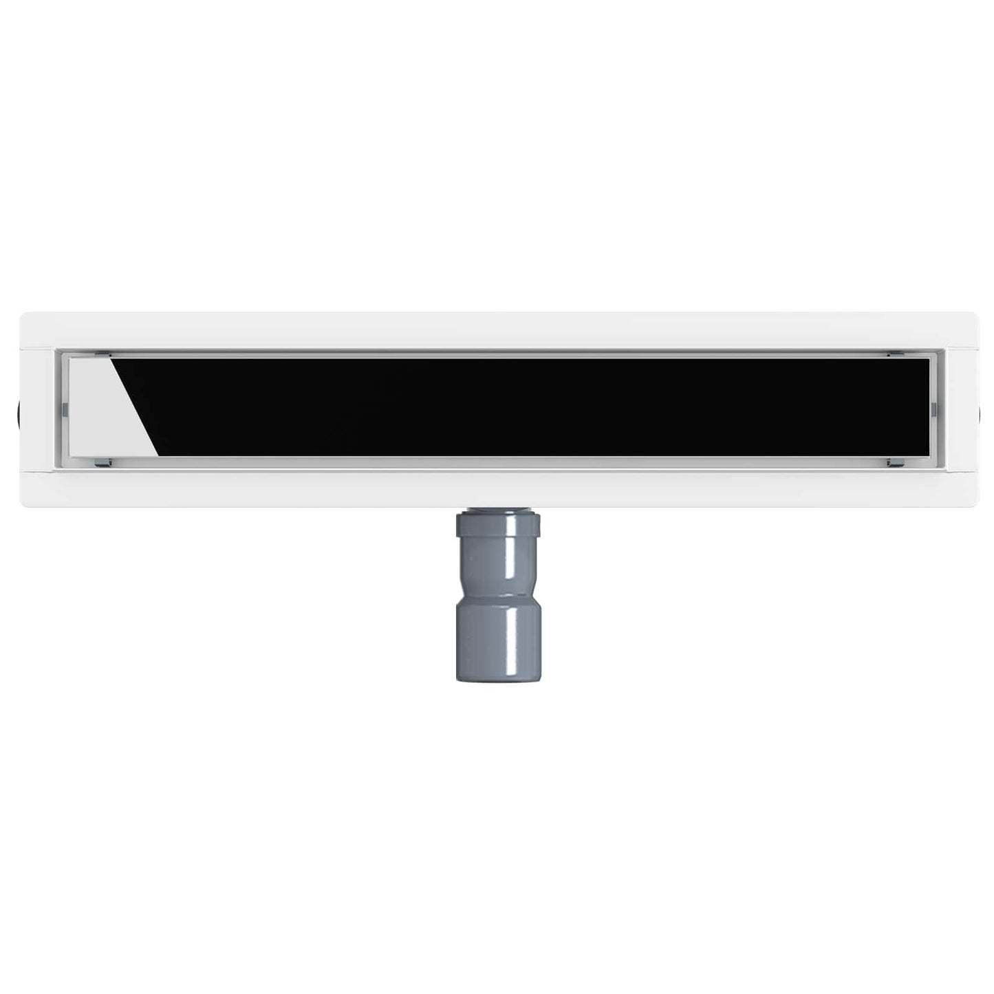 Shower Drain Glass Cover with 360° Siphon Black 50 cm