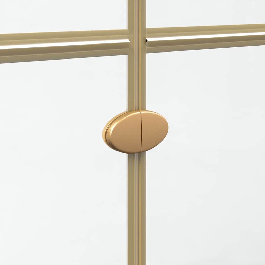 Walk-In Shower Wall Folding Gold 120 x 6.5 x 190 cm