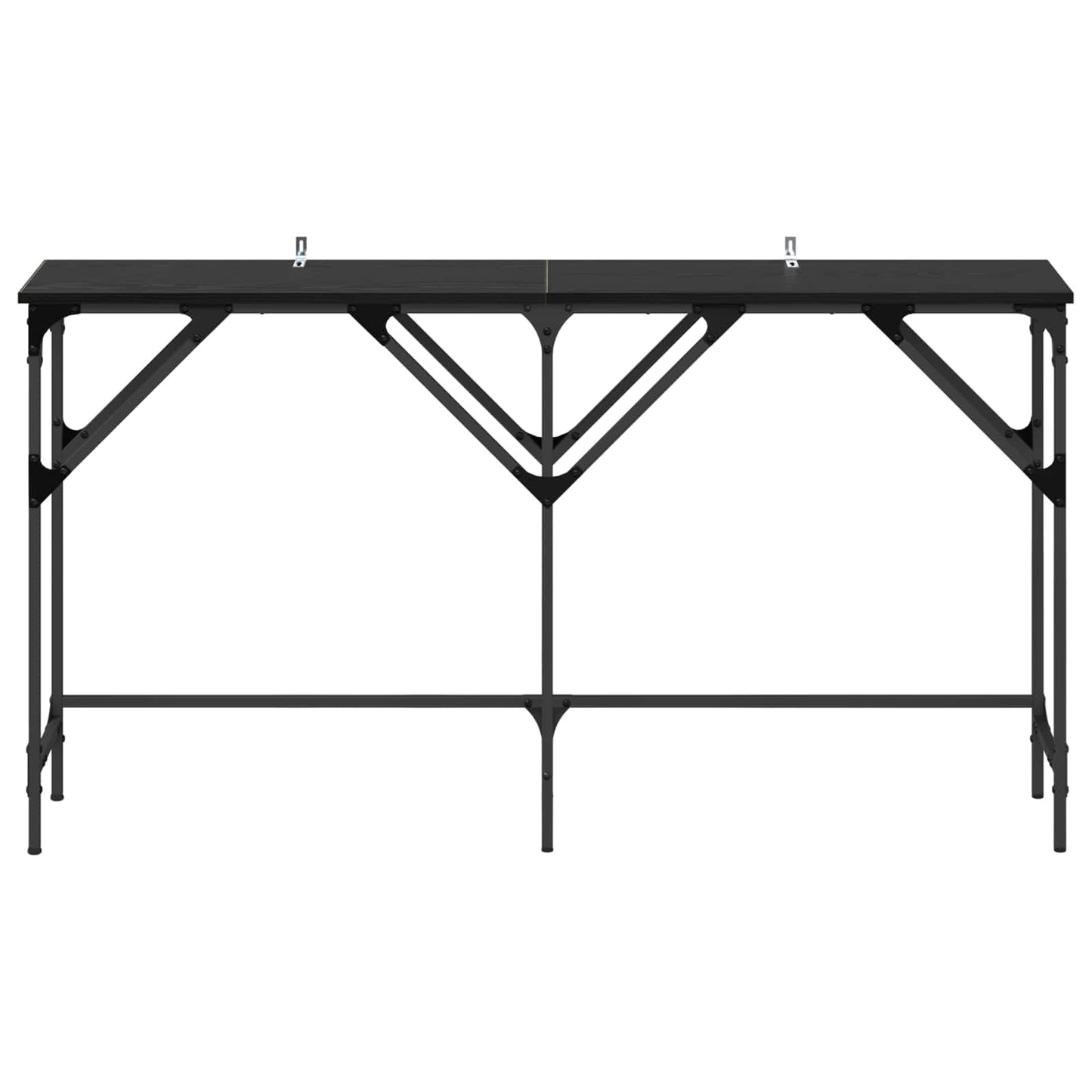 Console Table Black Oak 140 x 29 x 75 cm Engineered Wood