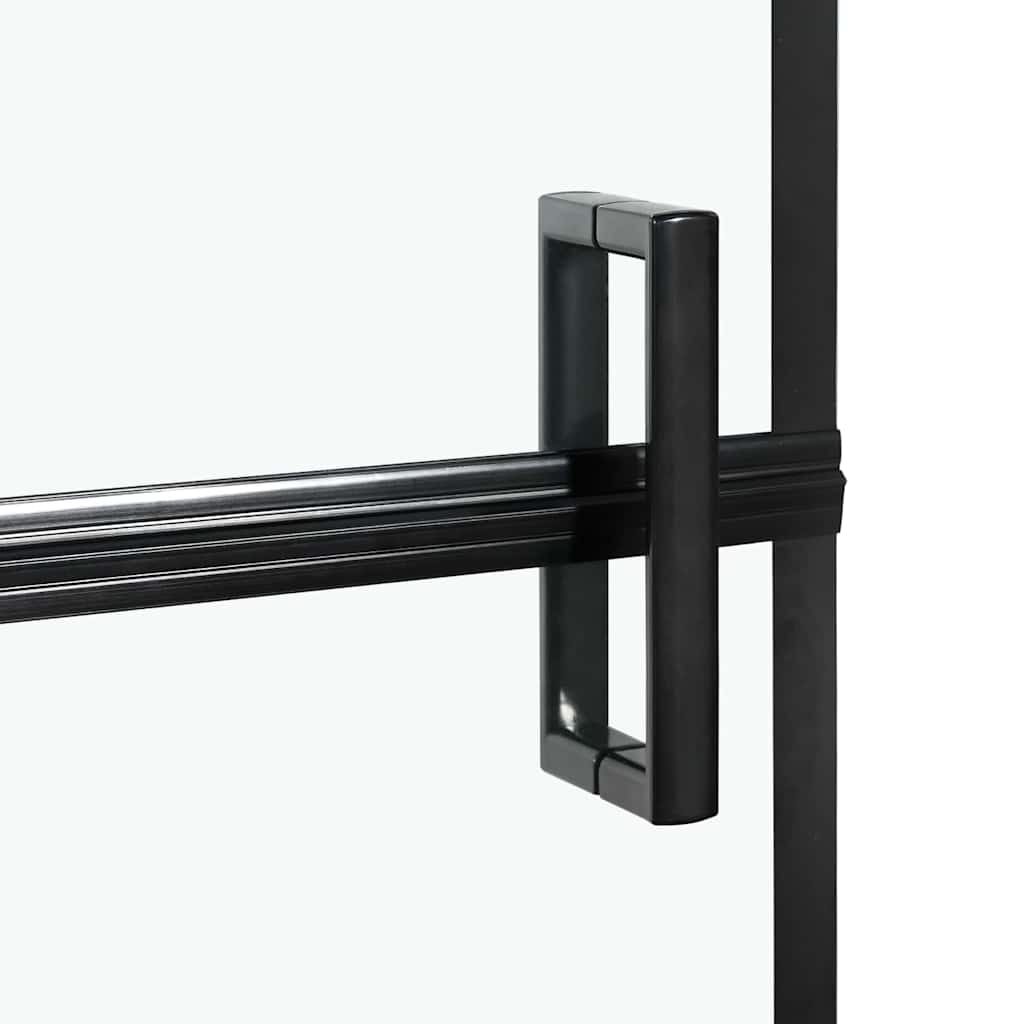 Bath Shower Screen Black and Transparent 116 x 68 x 128 cm