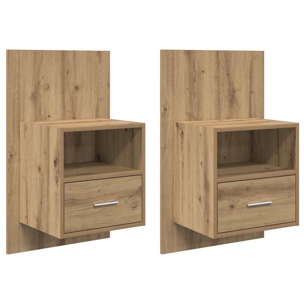 Bedside Cabinet 2 pcs Artisan Oak 50 x 32.5 x 80cm