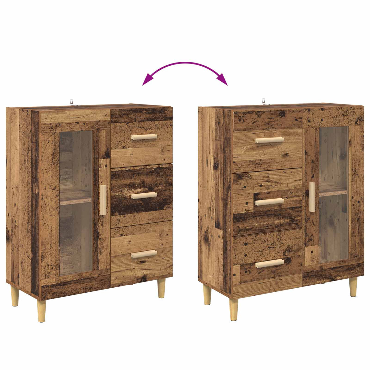 Sideboard Old Wood 69.5 x 34 x 90 cm Engineered Wood