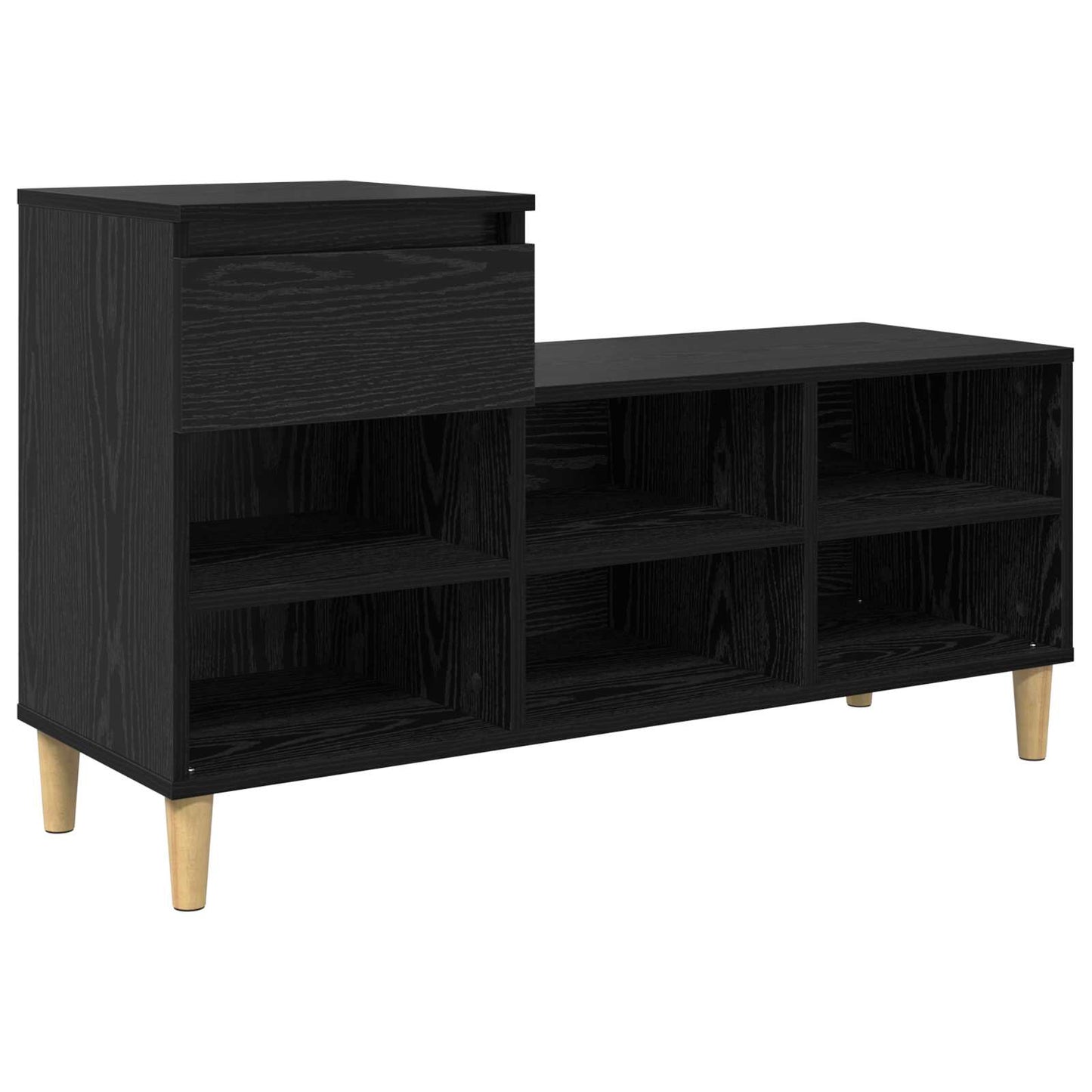 Shoe Cabinet 102 x 36 x 60 cm Engineered Wood Black Oak
