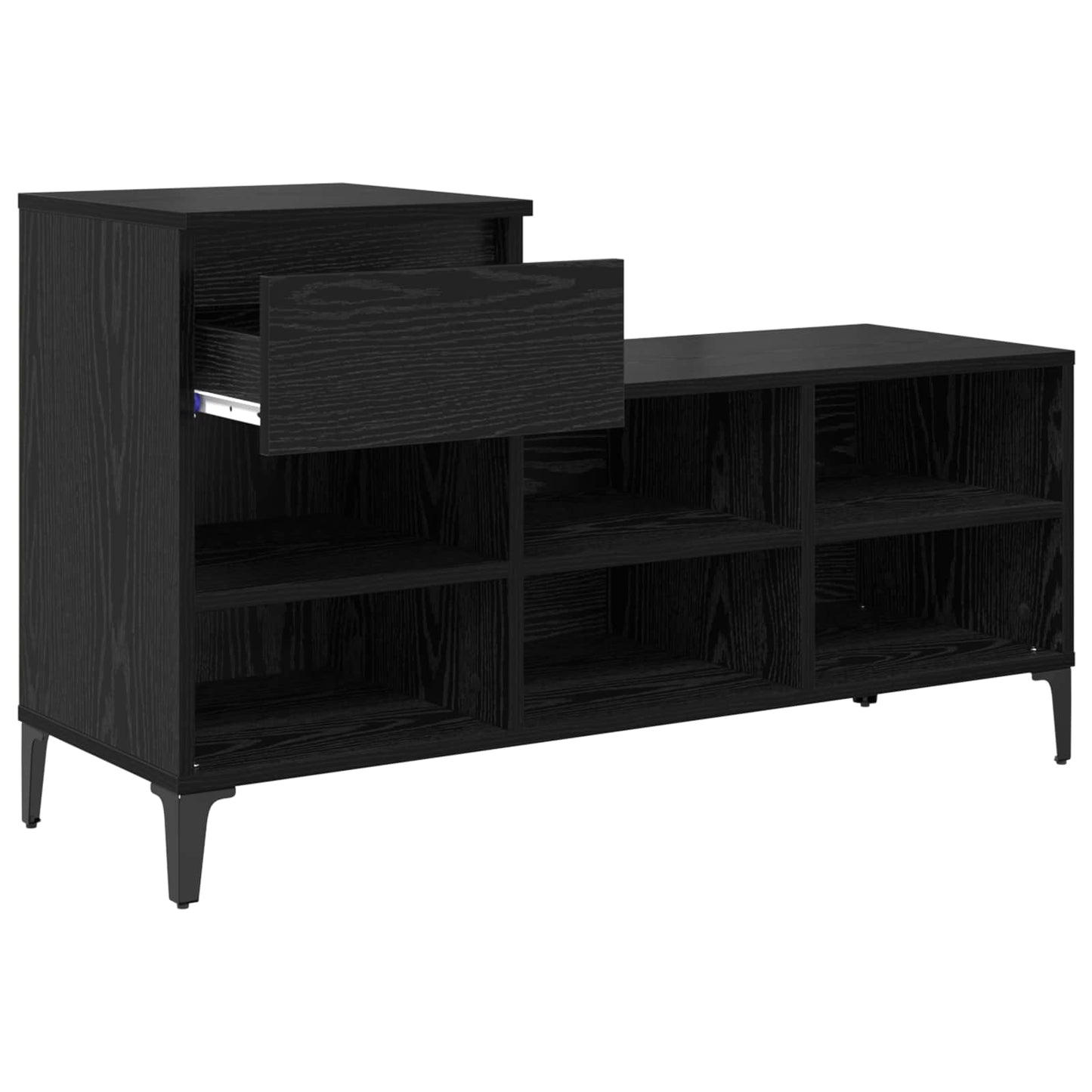Shoe Cabinet 102 x 36 x 60 cm Engineered Wood Black Oak