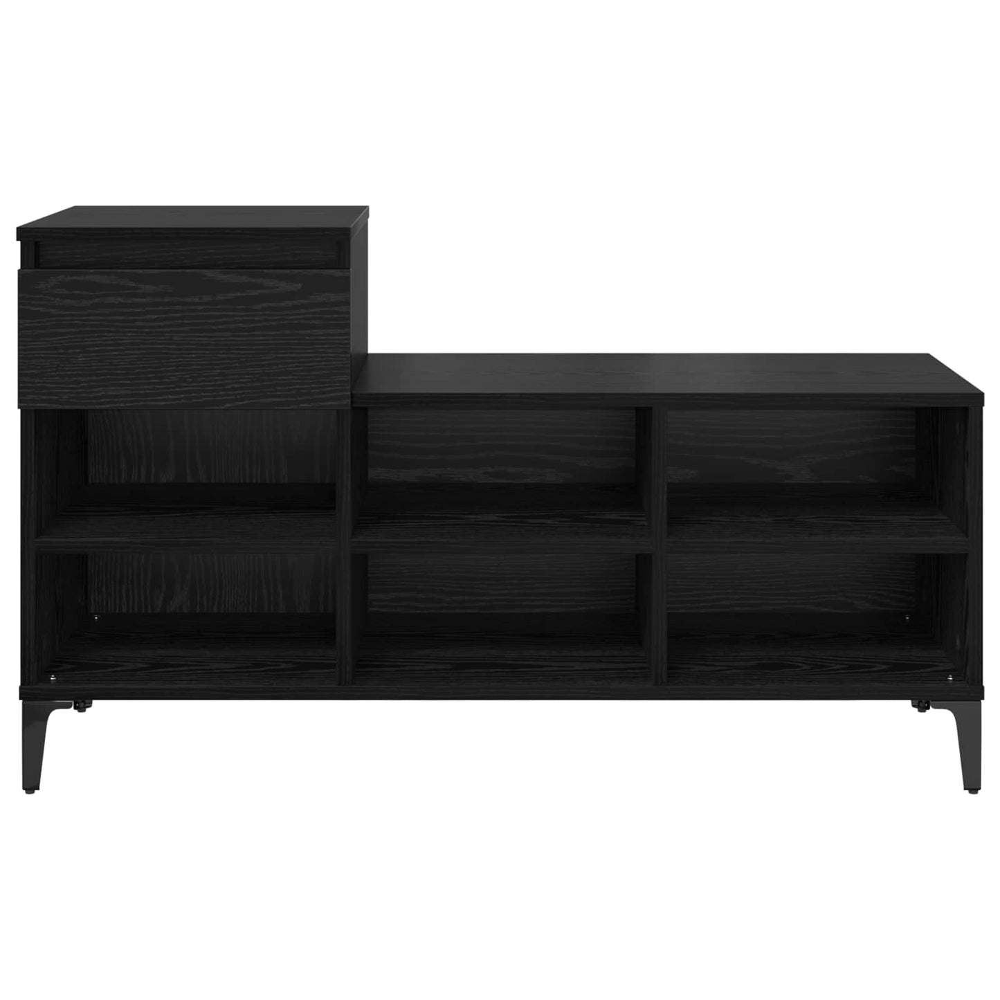 Shoe Cabinet 102 x 36 x 60 cm Engineered Wood Black Oak