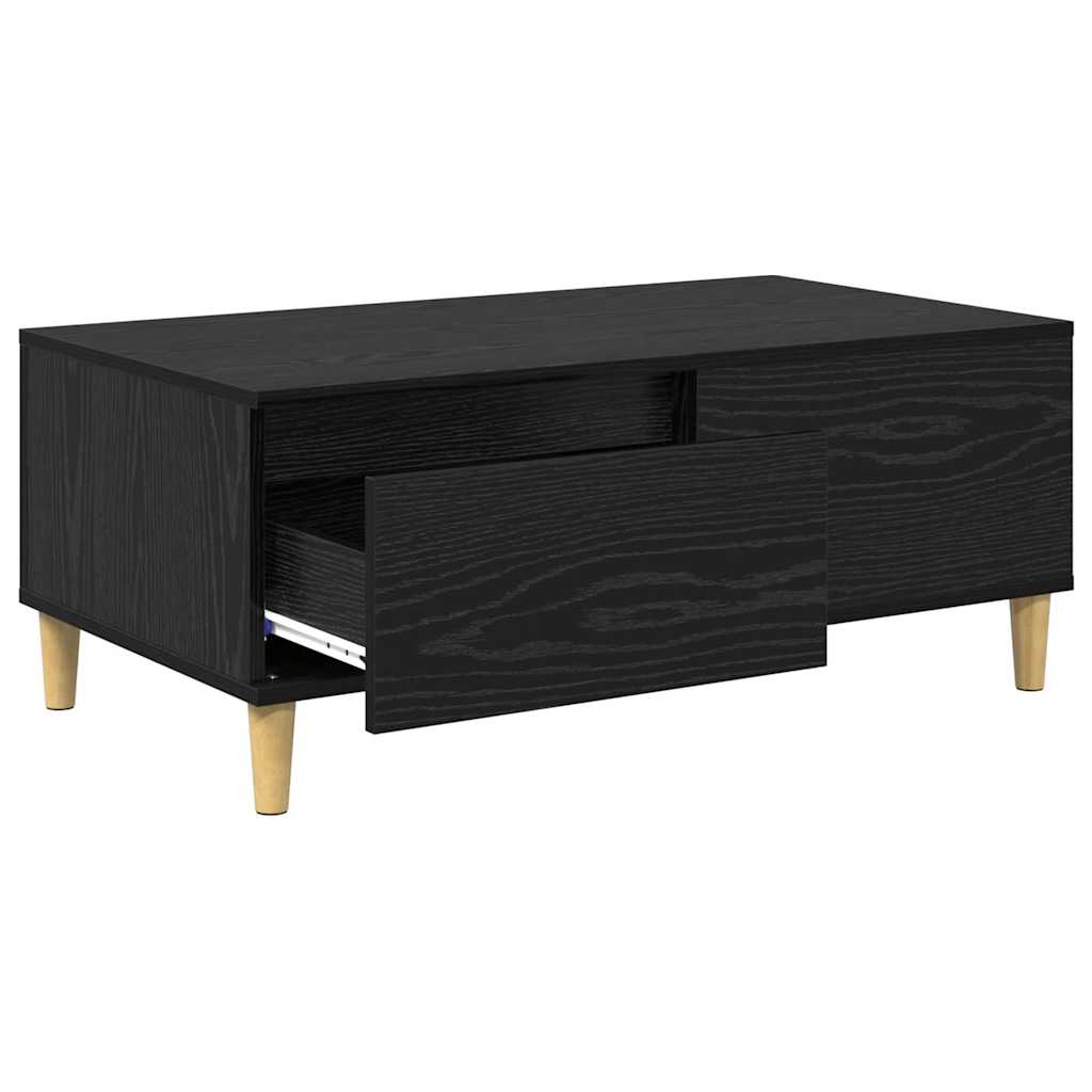 Coffee Table Black Oak 90 x 50 x 35 cm Engineered Wood