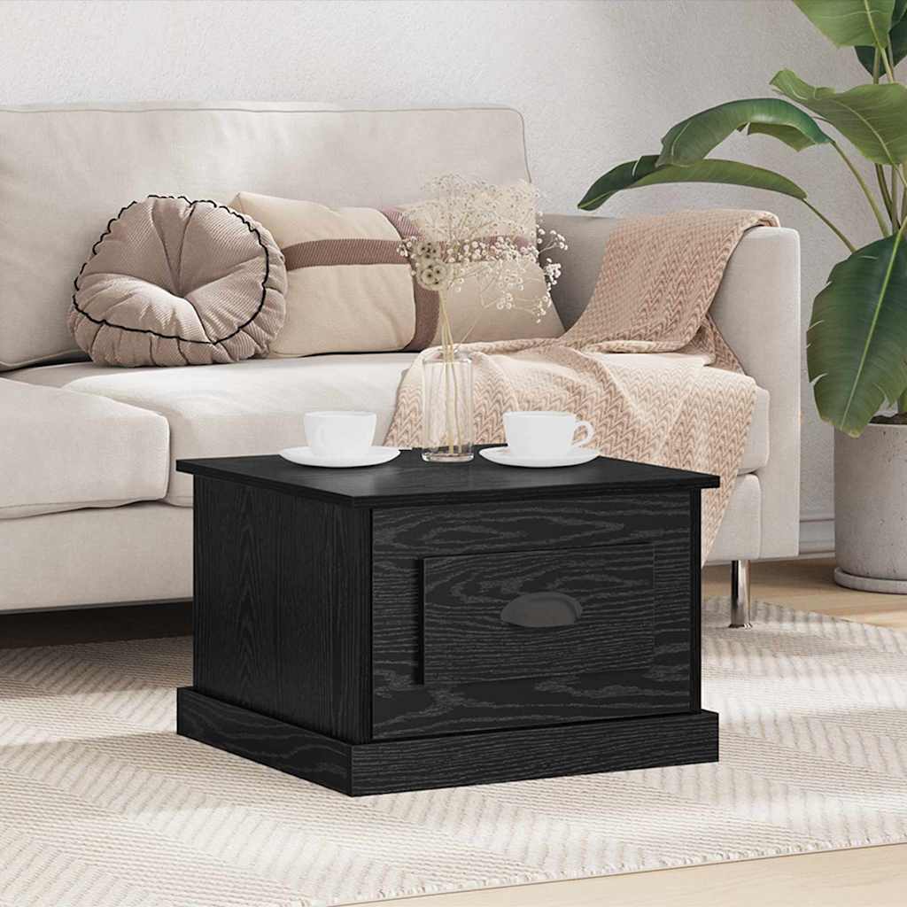Coffee Table Black Oak 50 x 50 x 35 cm Engineered Wood