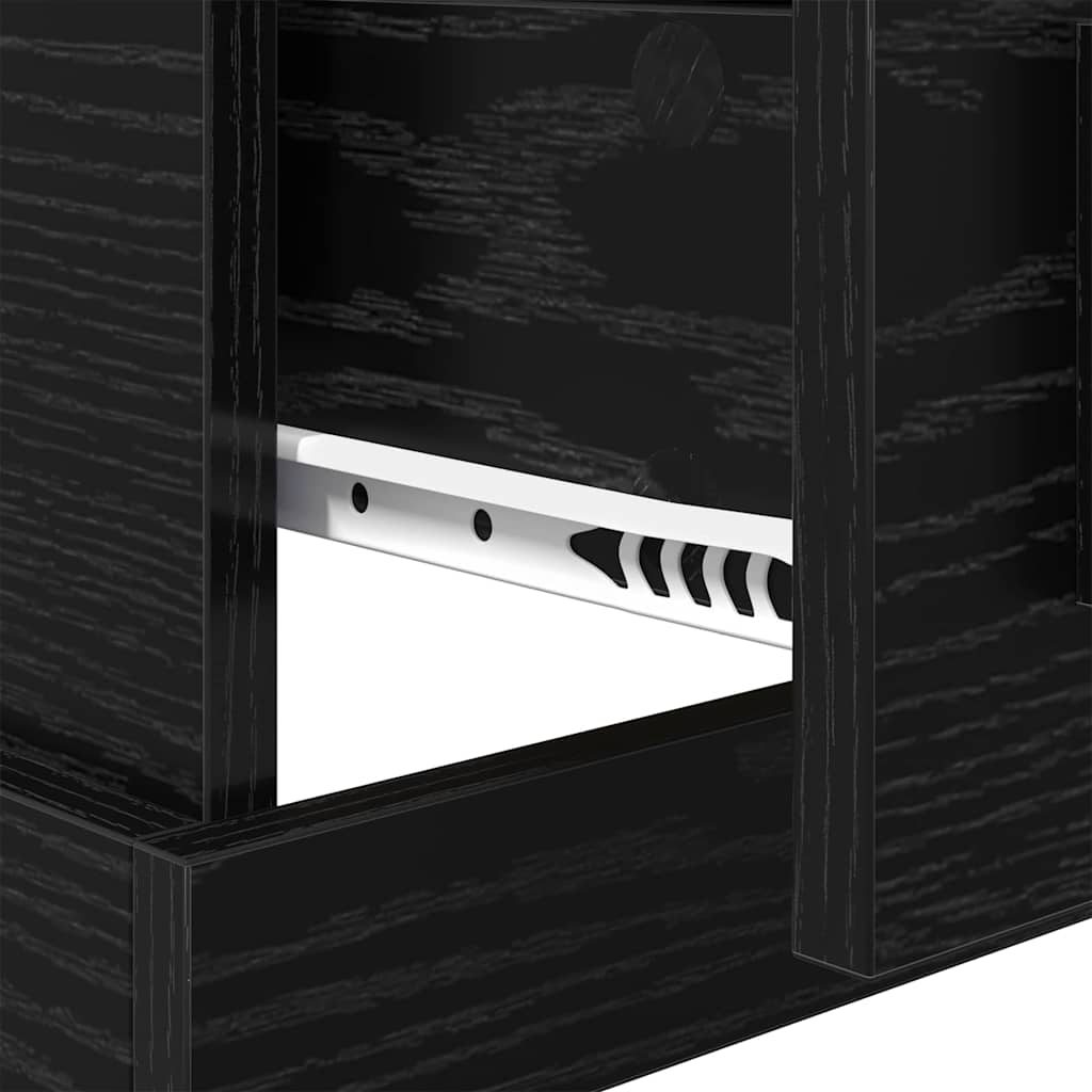 Bedside Cabinet Black Oak 50 x 50 x 60 cm Engineered Wood