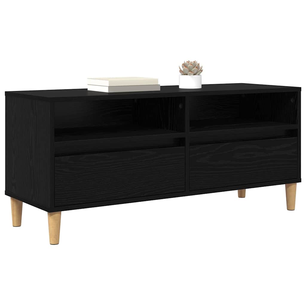 TV Cabinet 100 x 34.5 x 44.5 cm Black Oak Engineered Wood