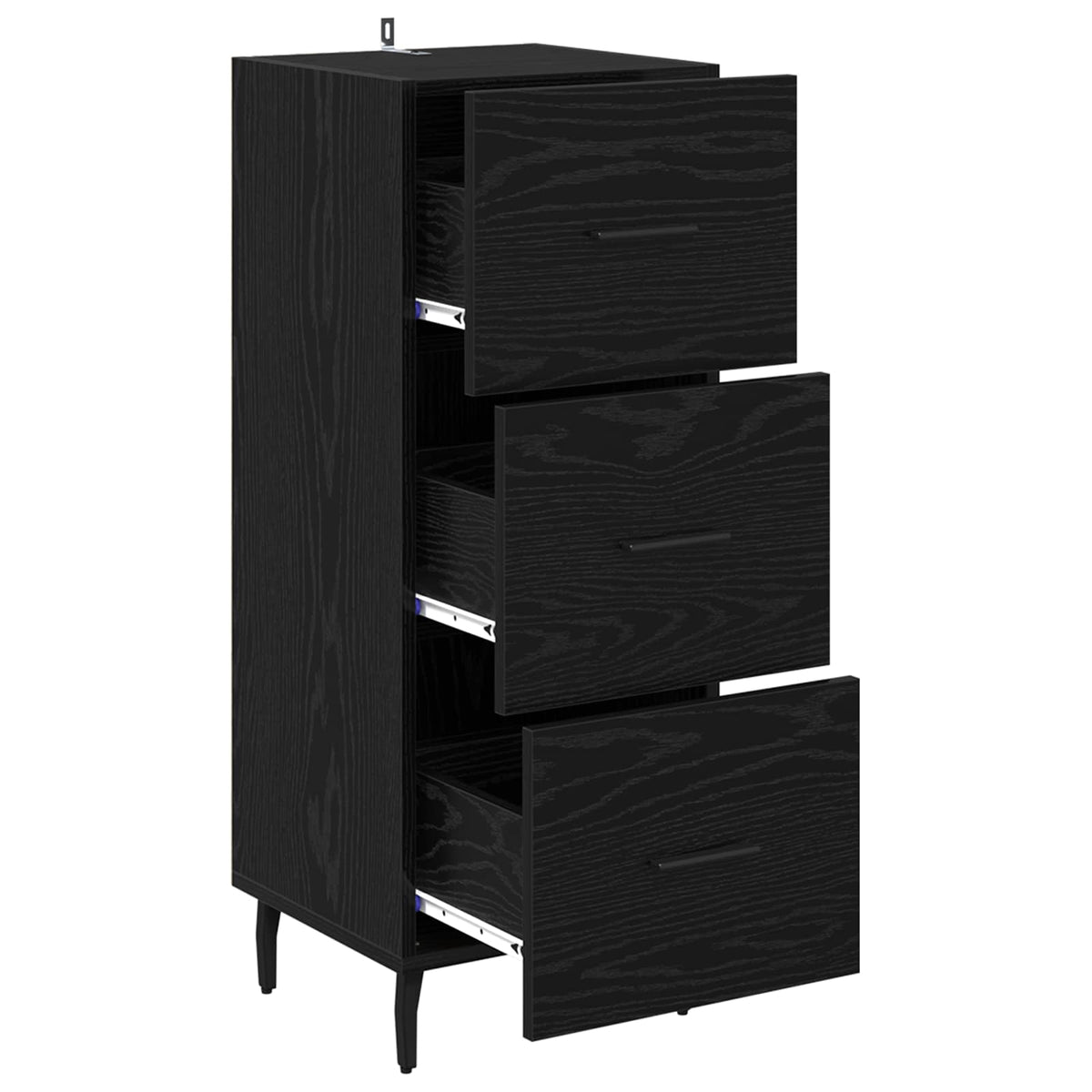 Sideboard Black oak 34 x 34.5 x 90 cm Engineered Wood