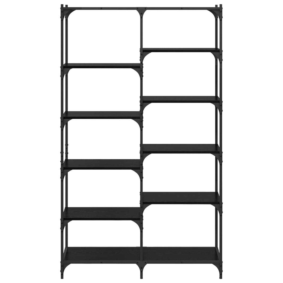Bookshelf 9-Tier 100 x 32 x 170 cm Engineered Wood Black oak