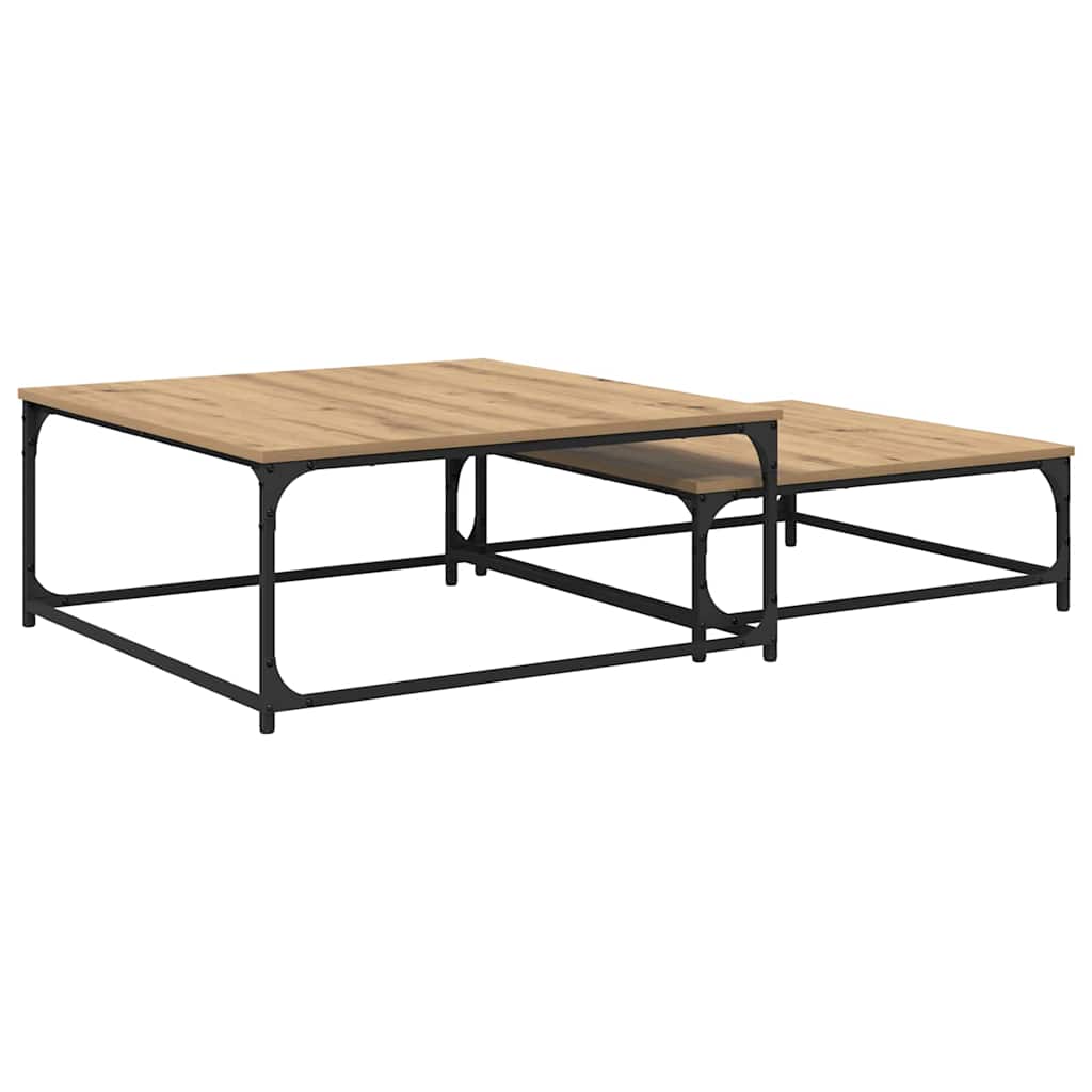 Coffee Table 2 pcs Artisan Oak 80 x 80 x 35 cm Engineered Wood