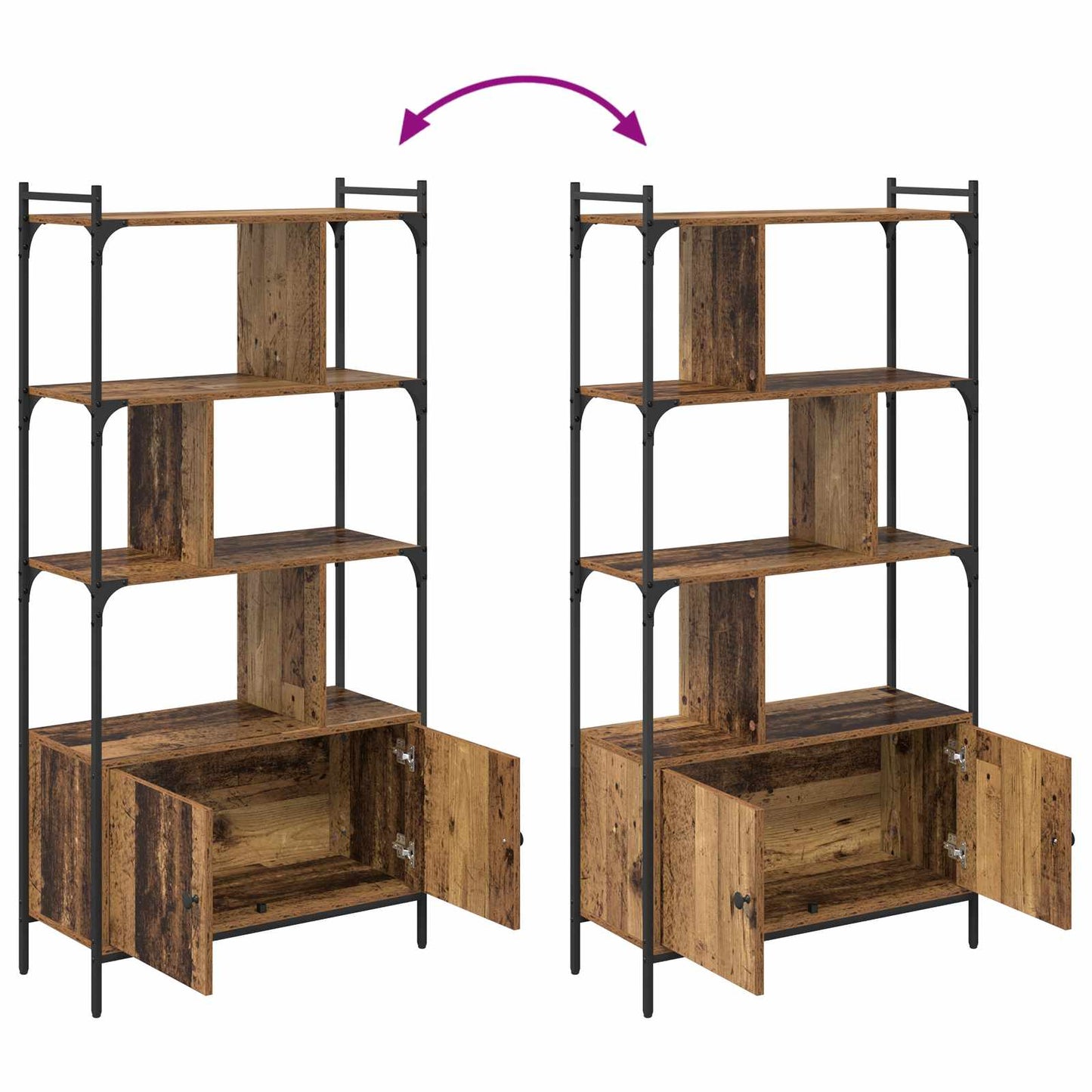 Bookcase 6-Tier 76.5 x 30 x 154.5 cm Engineered Wood