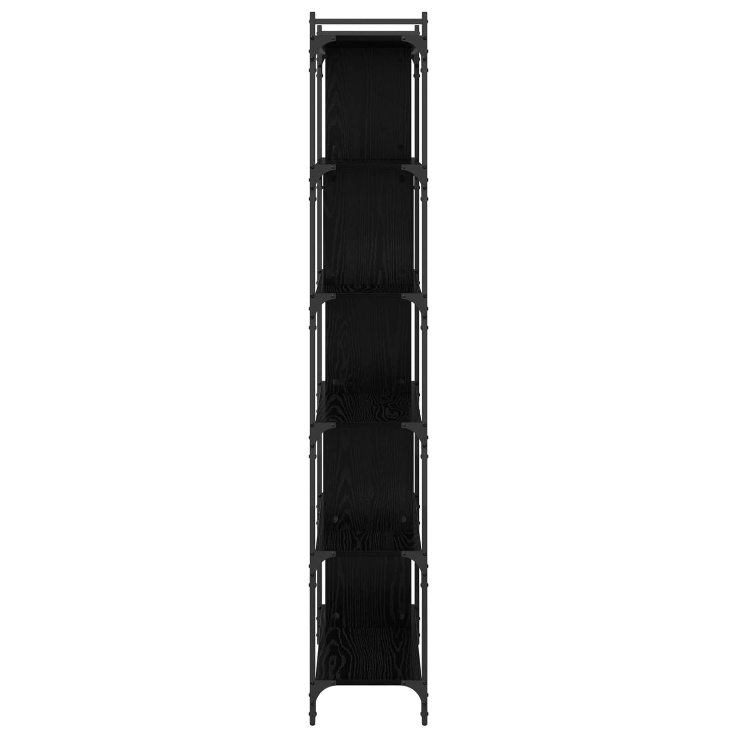 Bookcase 5-Tier 76 x 32 x 192 cm Engineered Wood Black oak