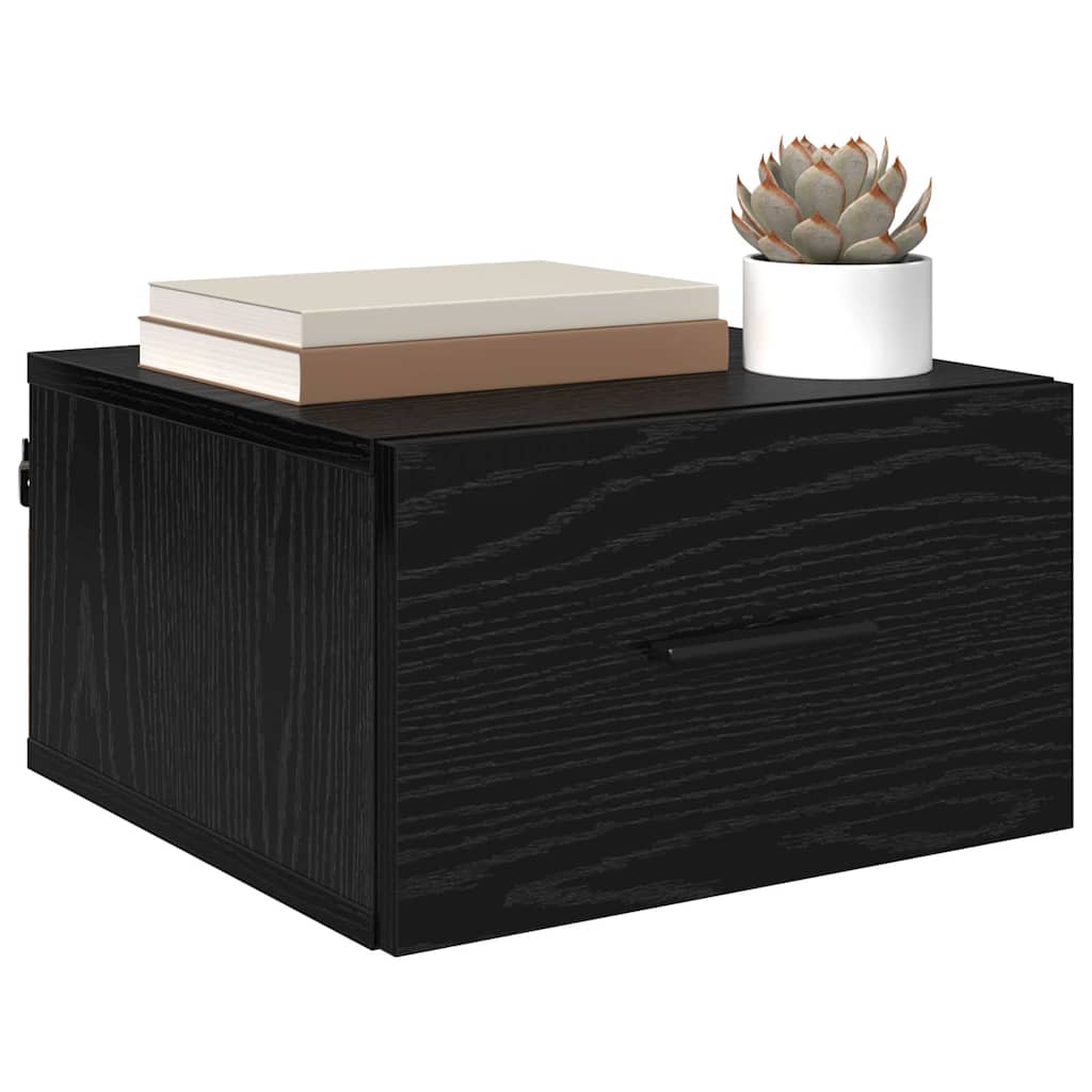 Bedside Cabinet Black oak 35 x 35 x 20 cm Engineered Wood