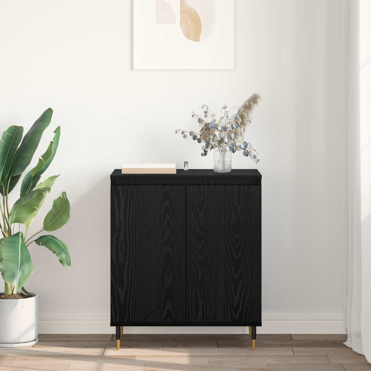 Sideboard Black Oak 60 x 35 x 70 cm Engineered Wood