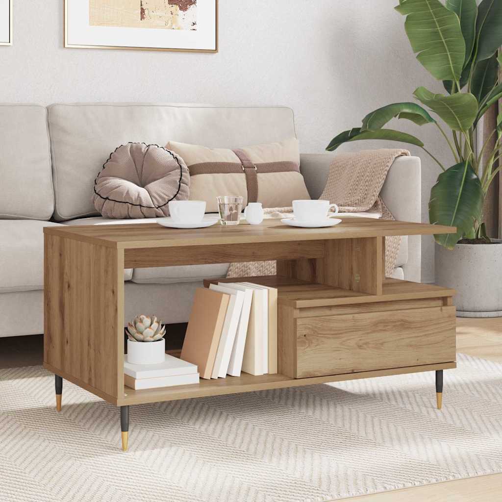 Coffee Table Artisan Oak 90 x 49 x 45 cm Engineered Wood