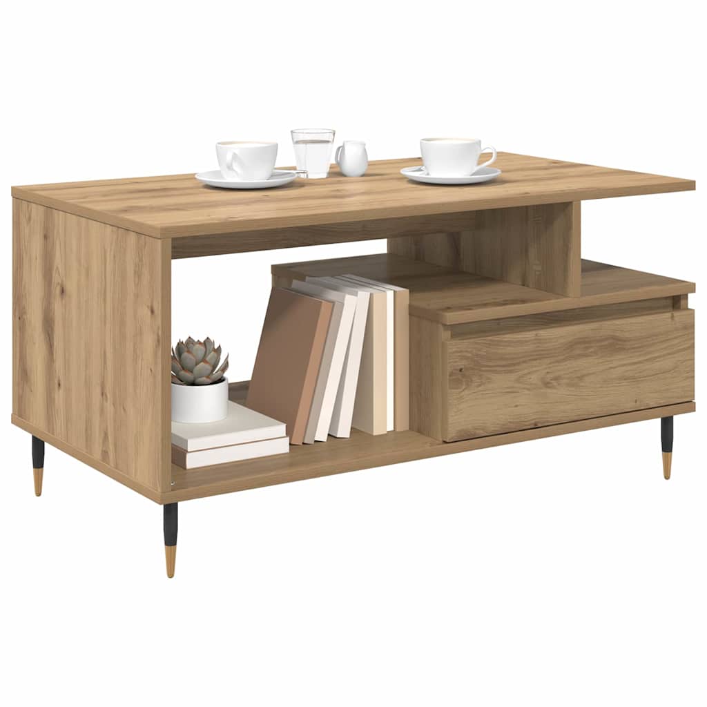 Coffee Table Artisan Oak 90 x 49 x 45 cm Engineered Wood