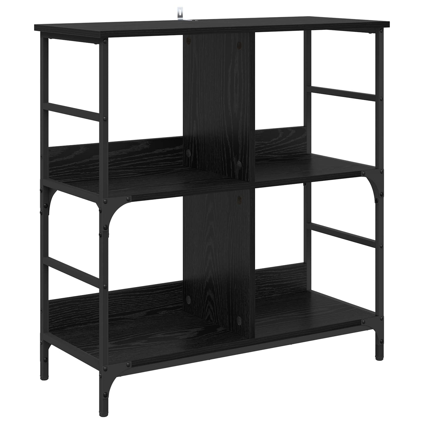 Bookshelf 4-Tier Engineered Wood Black oak