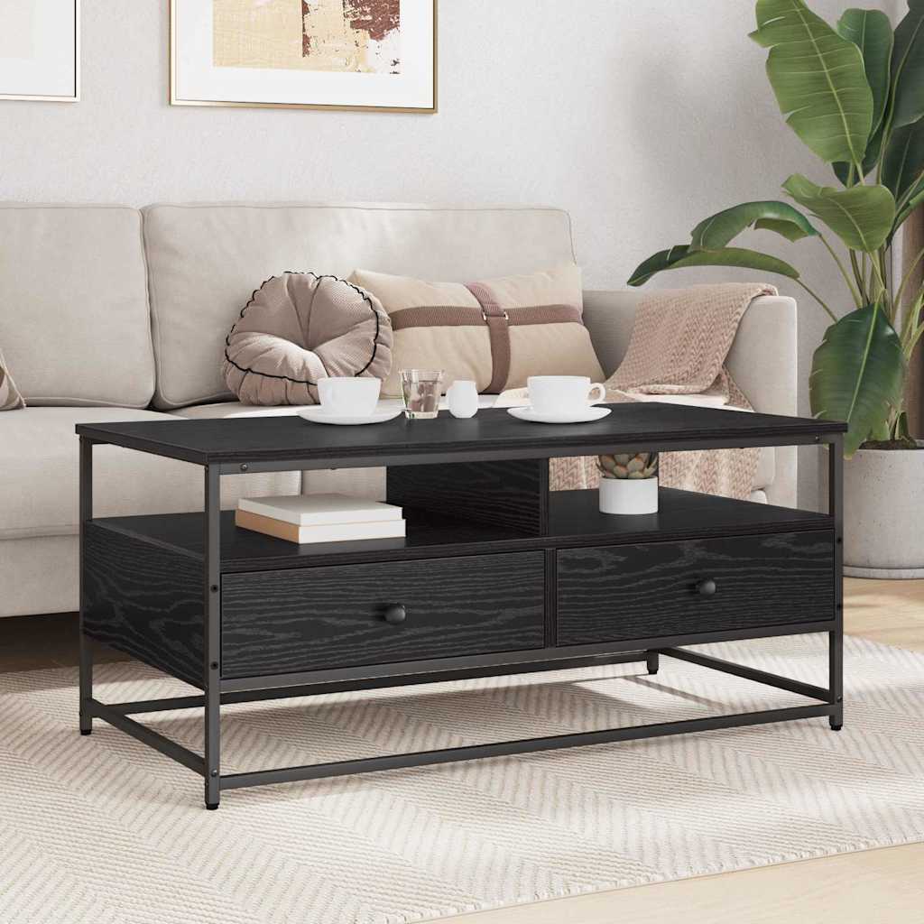 Coffee Table Black Oak 100 x 51 x 45 cm Engineered Wood