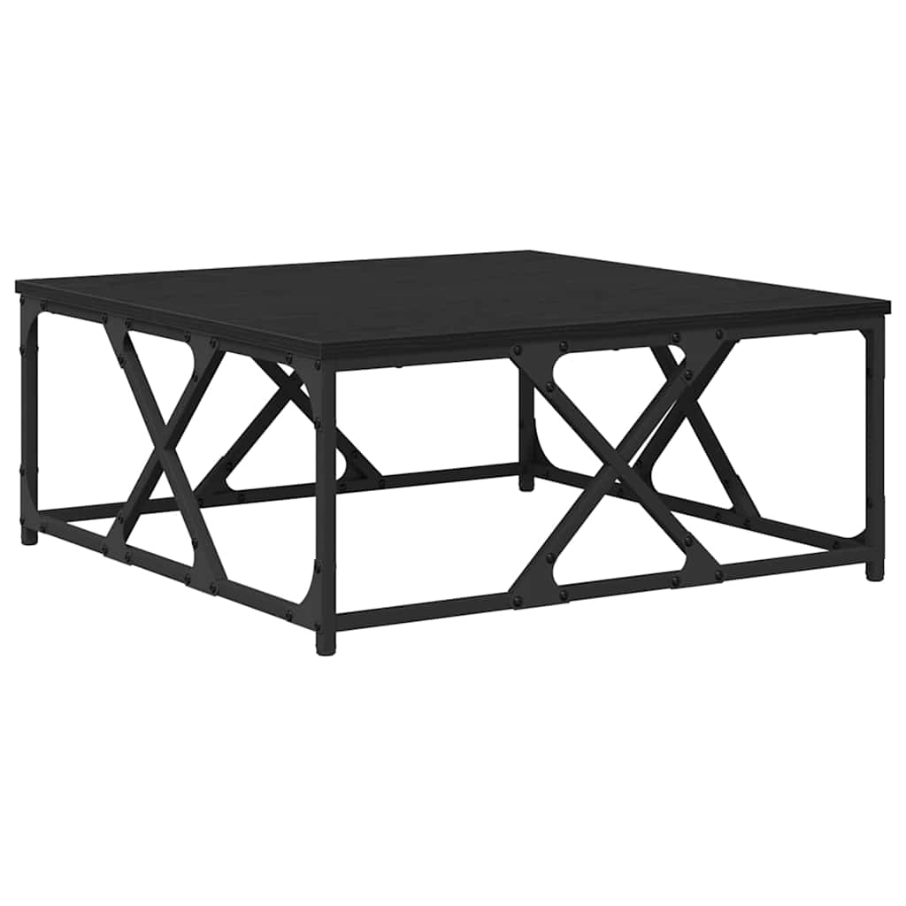 Coffee Table Black Oak 70 x 70 x 30 cm Engineered Wood
