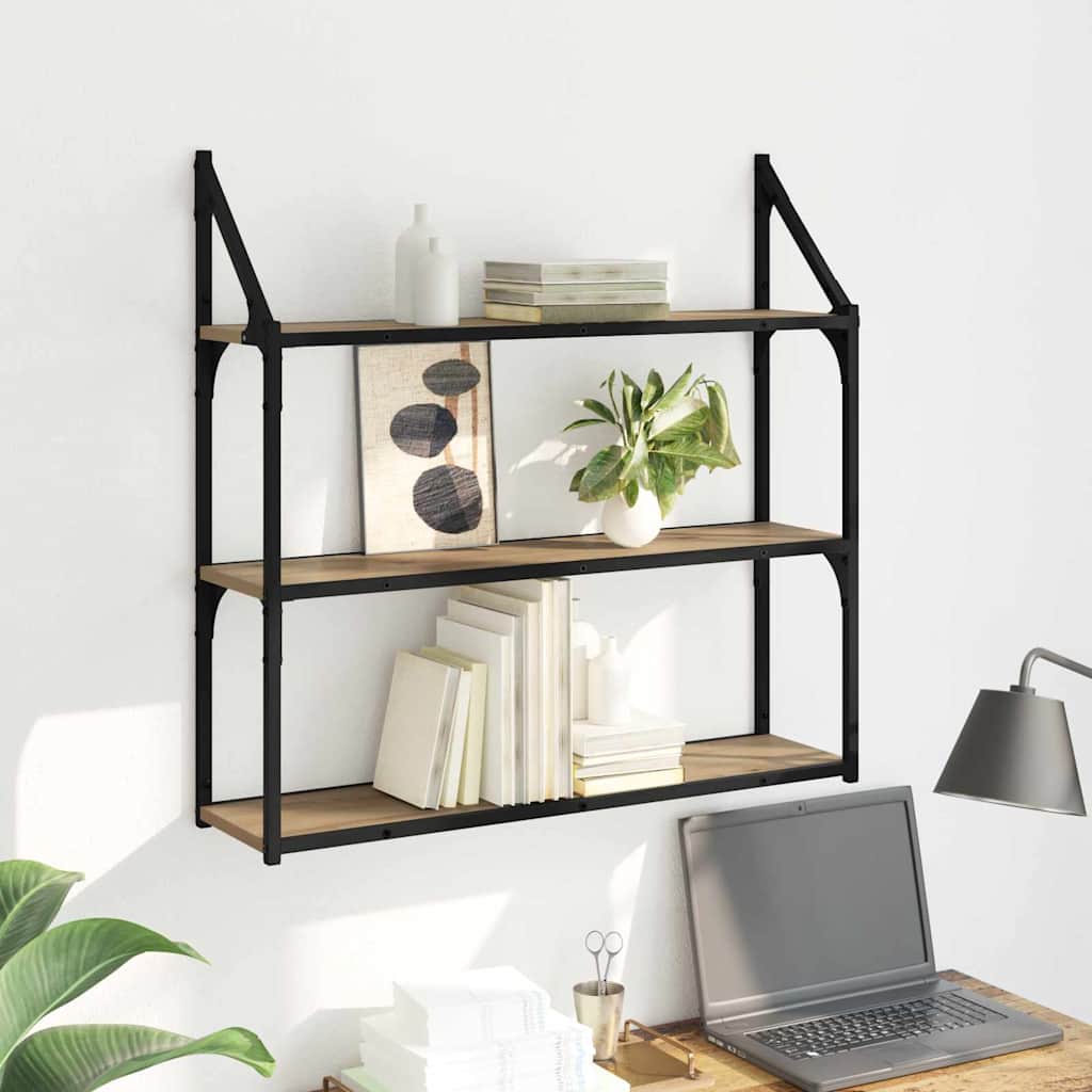 Wall Shelf Wall-Mounted Artisan Oak 80 x 21 x 78.5 cm