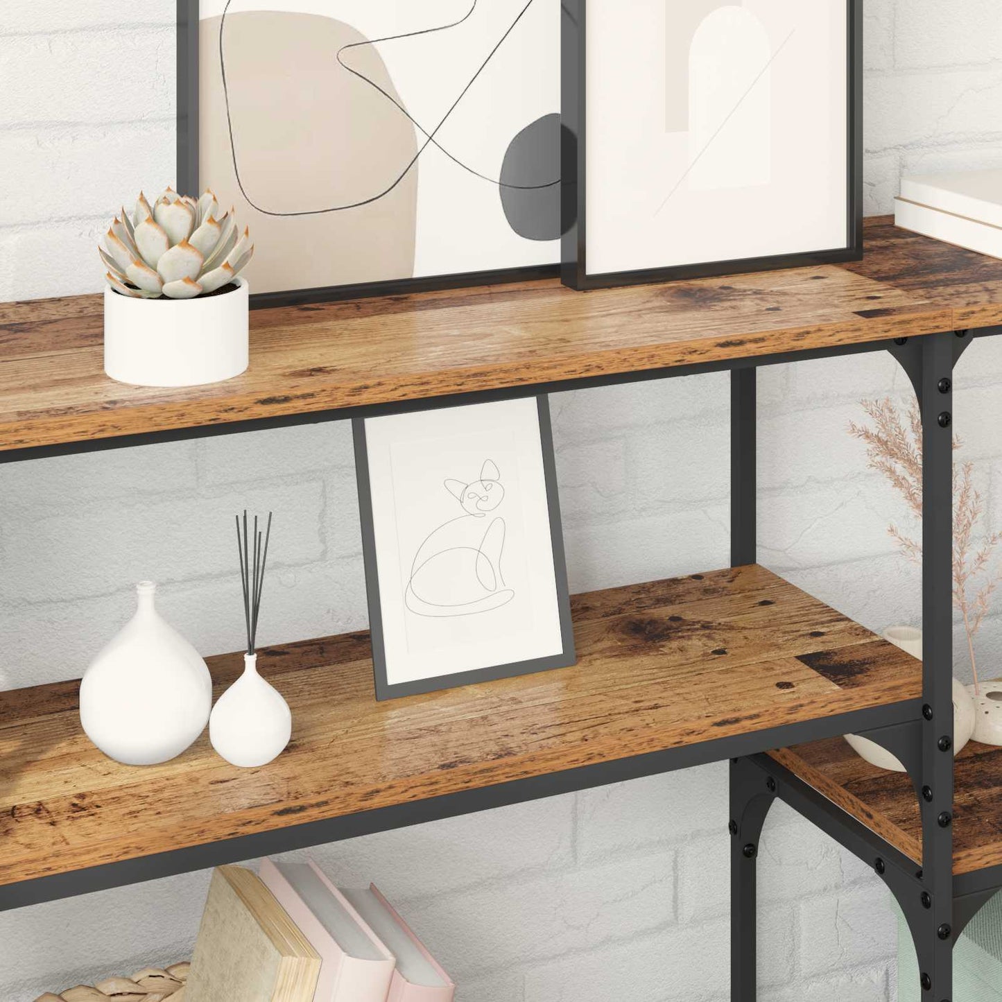 Console Table Old Wood 150 x 29 x 76.5 cm Engineered Wood
