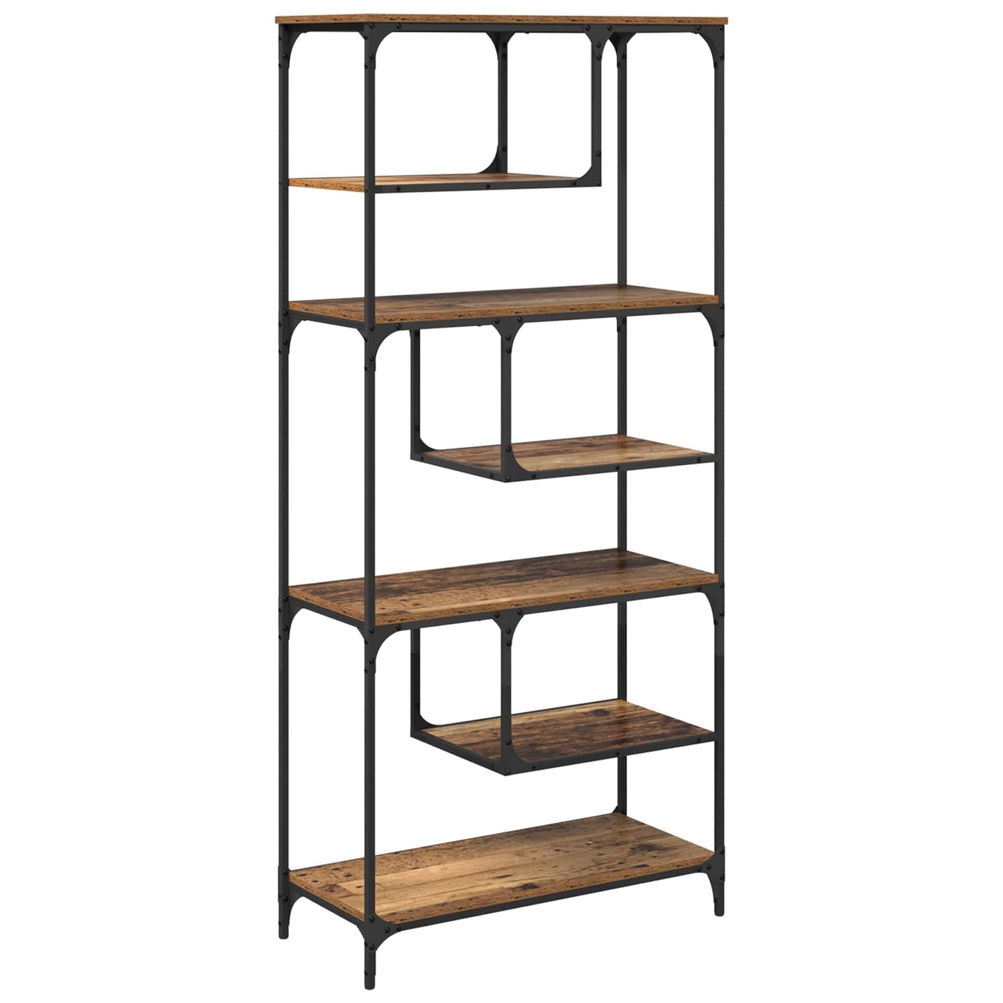 Bookcase 6-Tier Engineered Wood Old wood