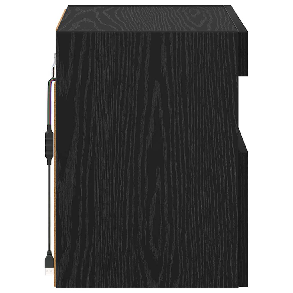 TV Wall Cabinet 40 x 30 x 40 cm Black Oak Engineered Wood