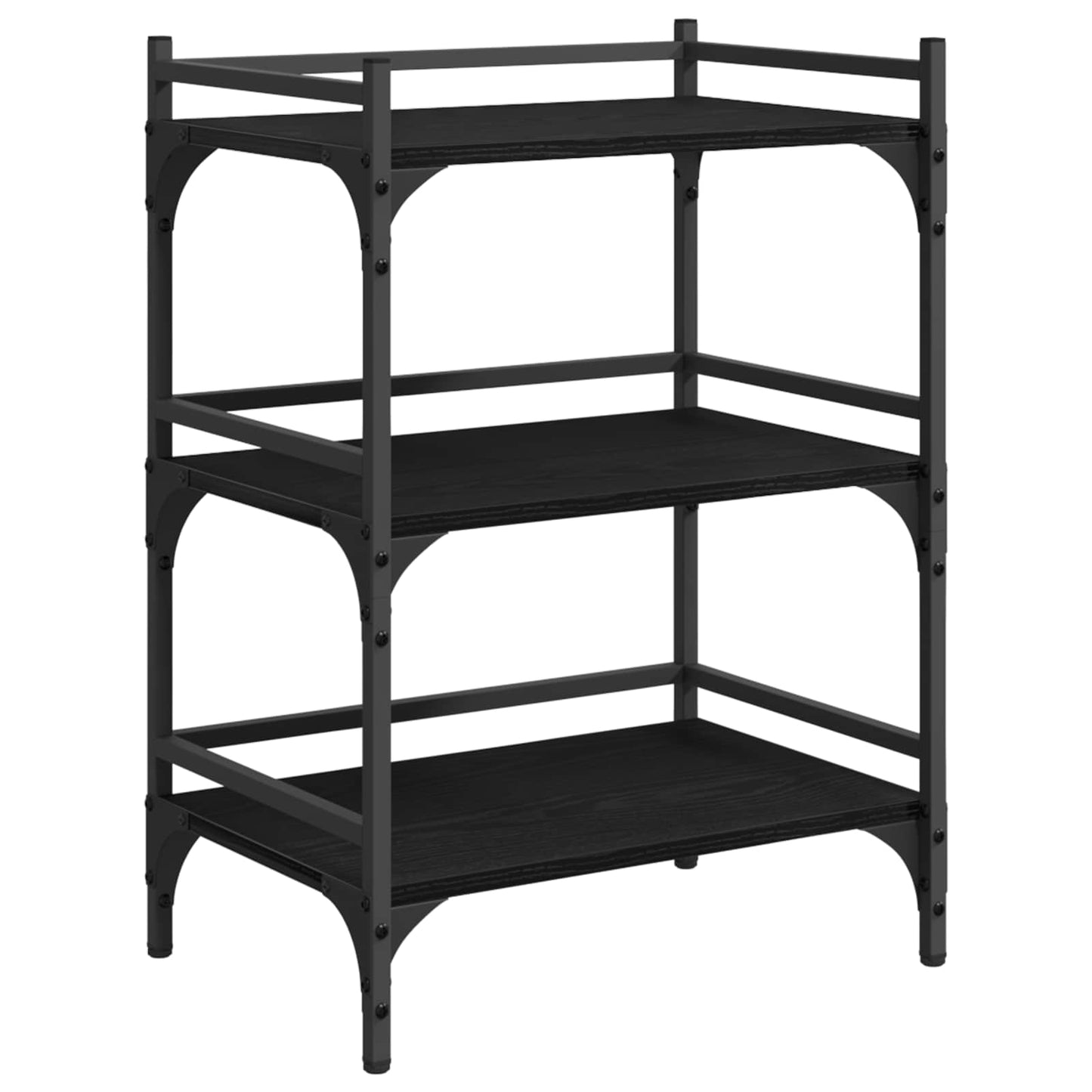 Kitchen Trolley Black Oak 50 x 35 x 75.5 cm Engineered Wood
