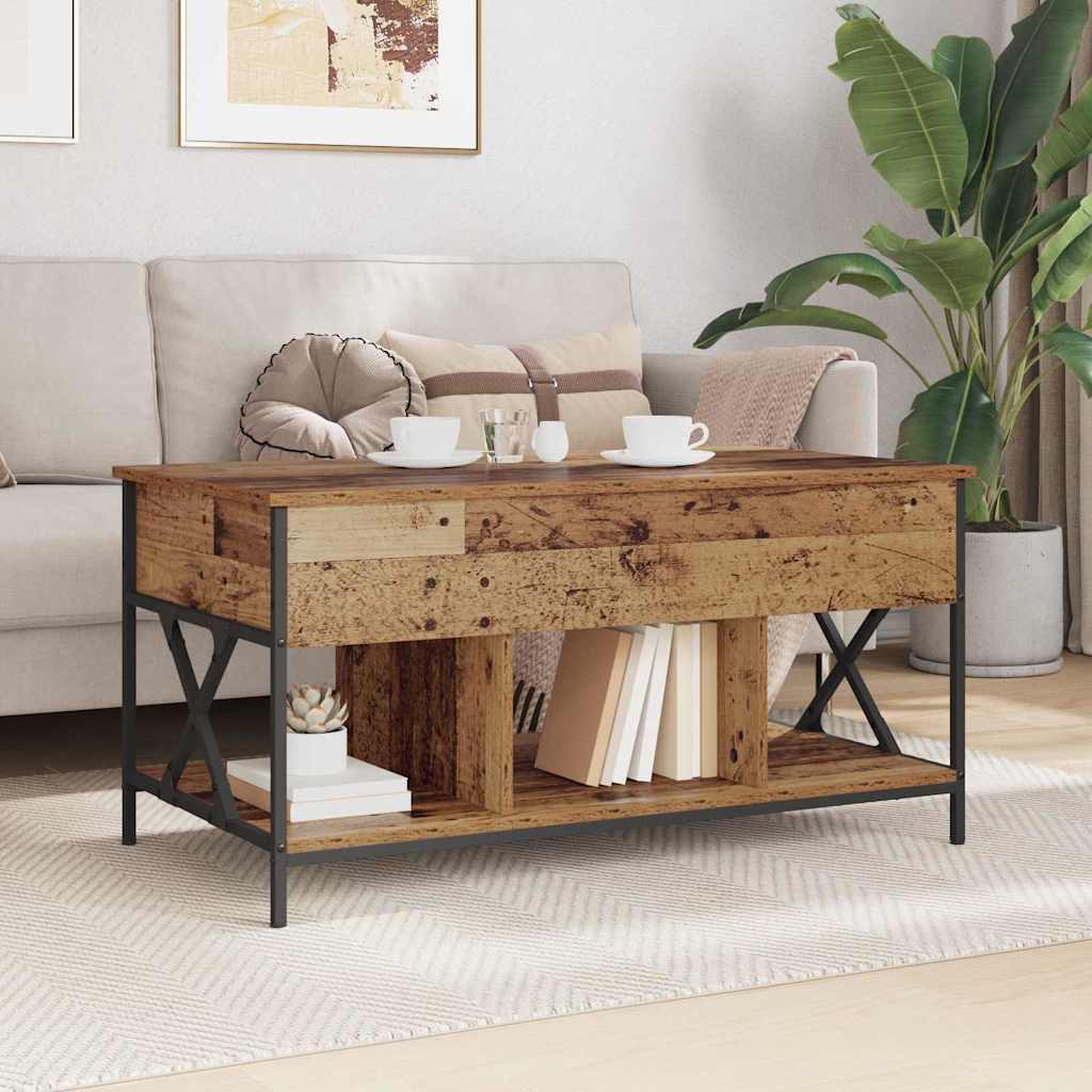 Coffee Table Old Wood 100 x 55 x 48.5 cm Engineered Wood