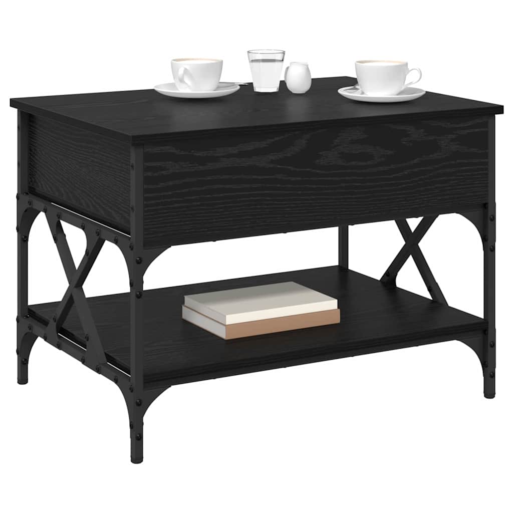 Coffee Table Black Oak 70x50x50cm Engineered Wood