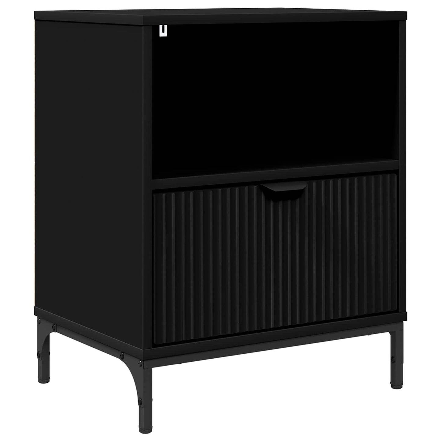 Bedside Cabinet Black 49 x 36 x 61 cm Engineered wood